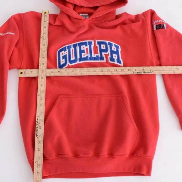 Gildan Activewear Red Guelph University Hooded Pullover Sweater Medium - Picture 4 of 12